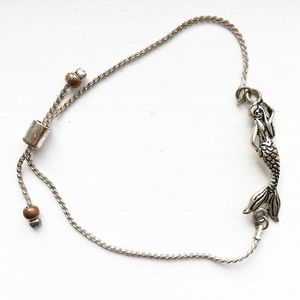 Vintage adjustable silver mermaid bracelet